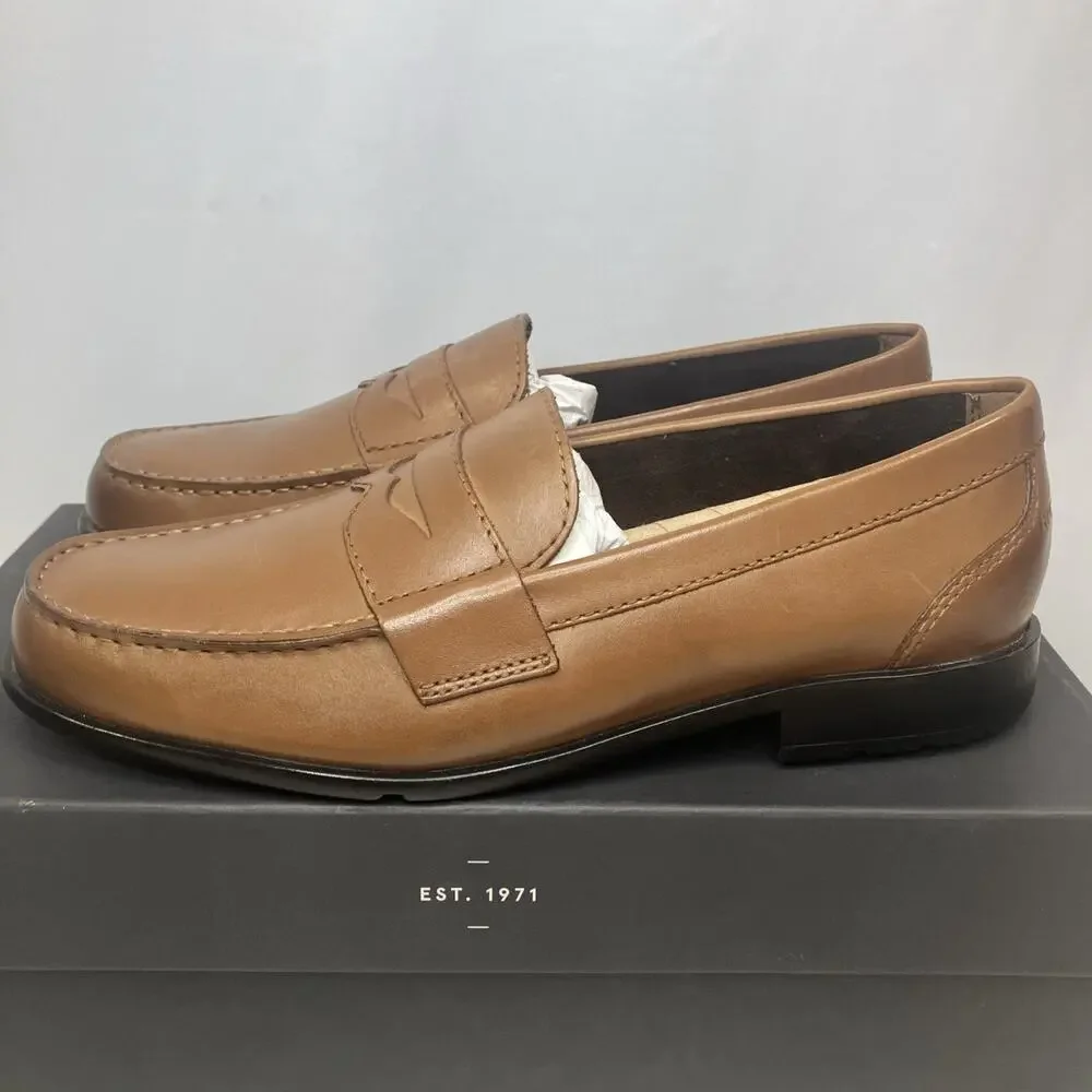 Rockport Men Classic Penny Loafer Dress Shoes M76445 Dark Brown Size 9W 9 Wide